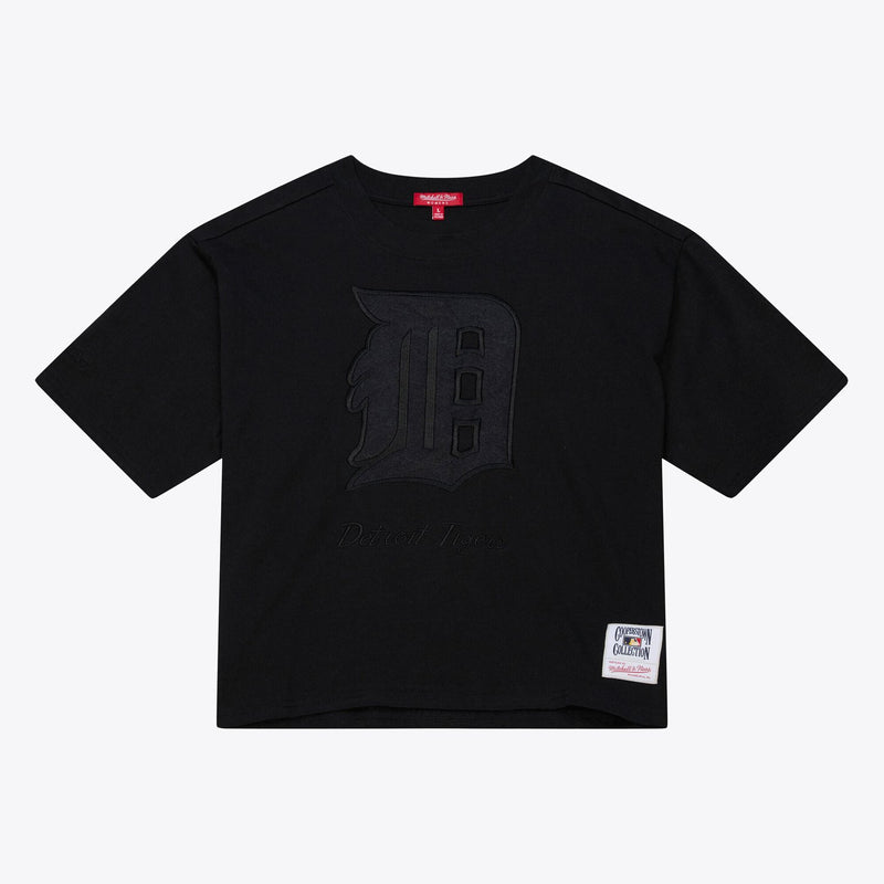 Detroit Tigers Mitchell & Ness Women's Cooperstown Collection Phantom Cropped T-Shirt - Black