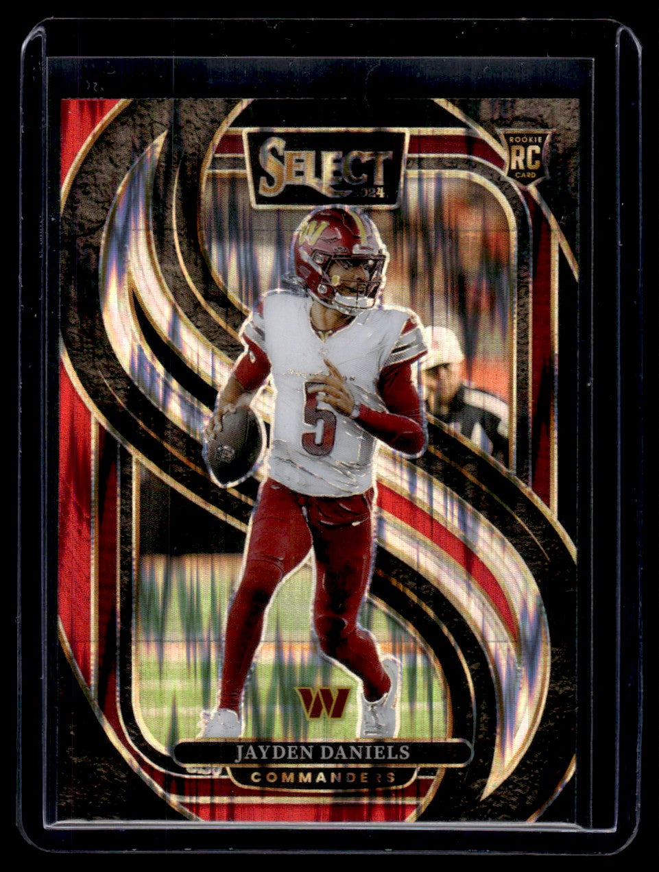2024 Panini Select Premier Level Jayden Daniels #112 Black & Red Shock