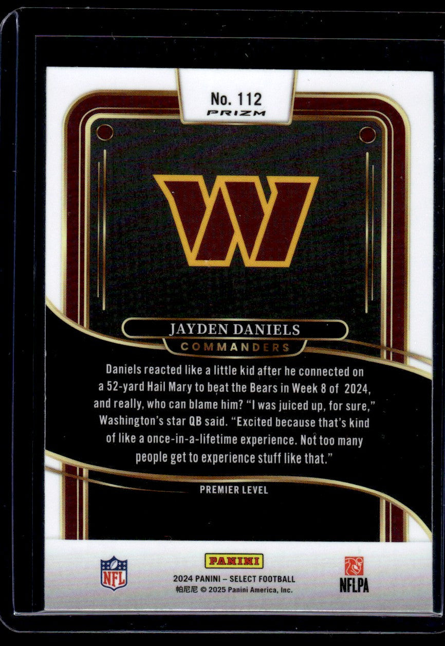 2024 Panini Select Premier Level Jayden Daniels #112 Black & Red Shock