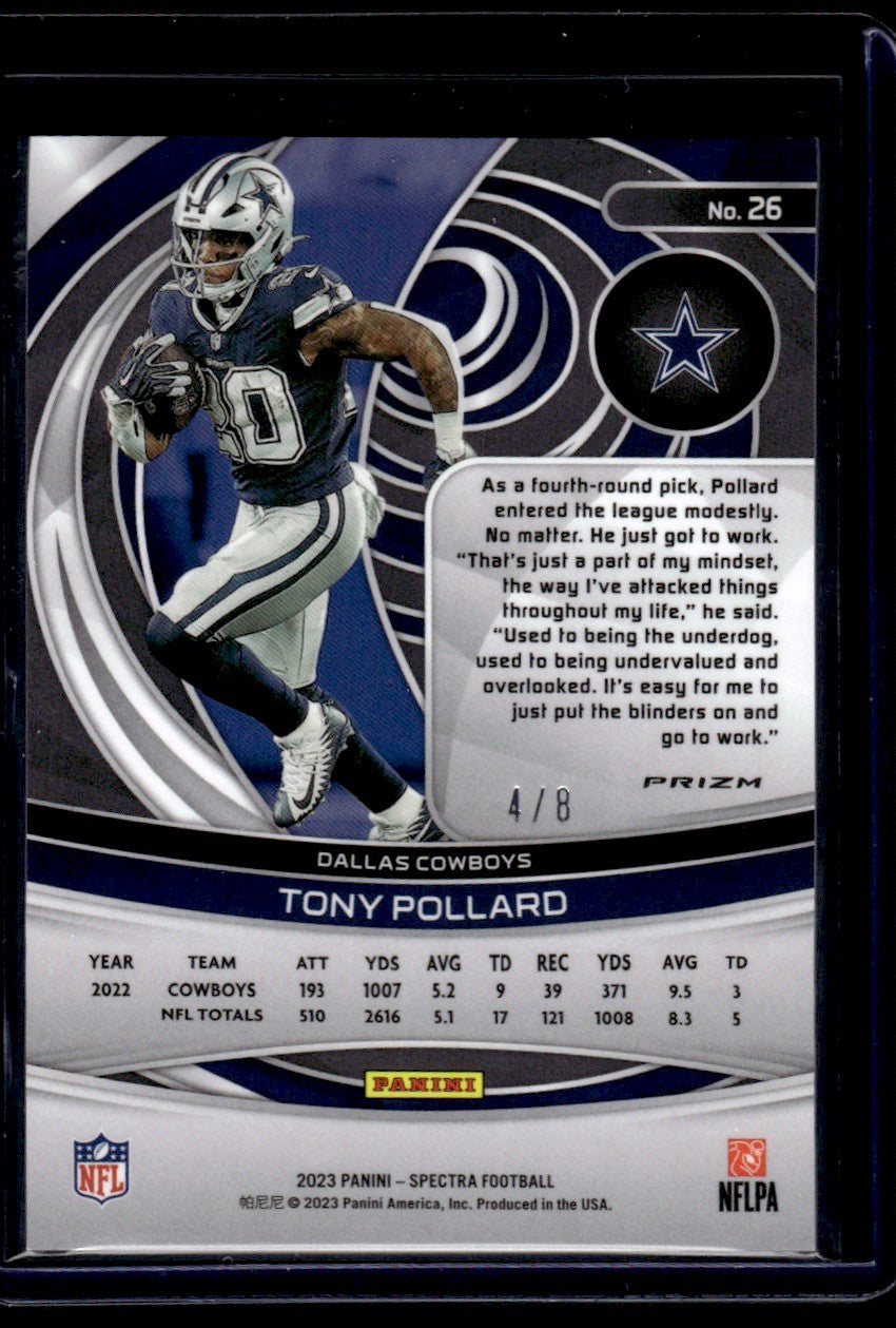2023 Panini Spectra Neon Splatter Tony Pollard #26 Prizm /8