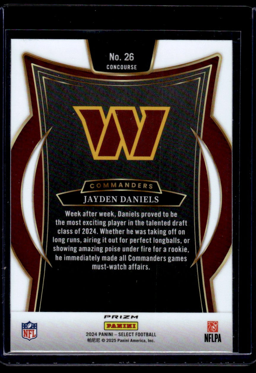 2024 Panini Select Jayden Daniels Concourse #26 Black & Red Shock Prizm