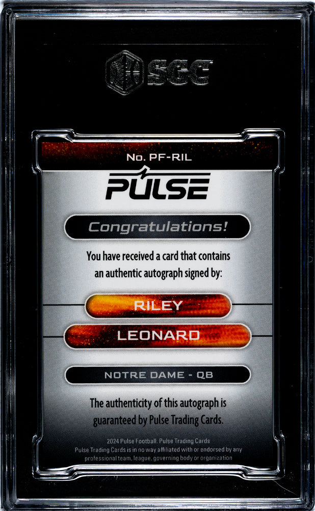 2024 Pulse Premier #PF-RIL Riley Leonard Auto. SGC 9.5