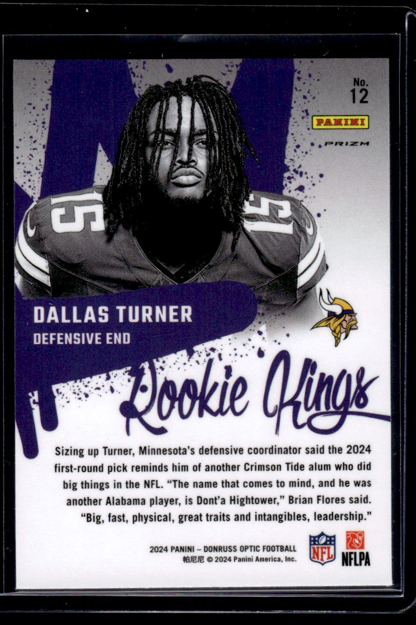 2024 Panini Donruss Optic Rookie Kings Holo Dallas Turner #12 RC