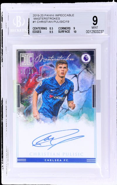 2019 Panini Impeccable Masterstrokes Christian Pulisic #1 /19 /2 BGS 9