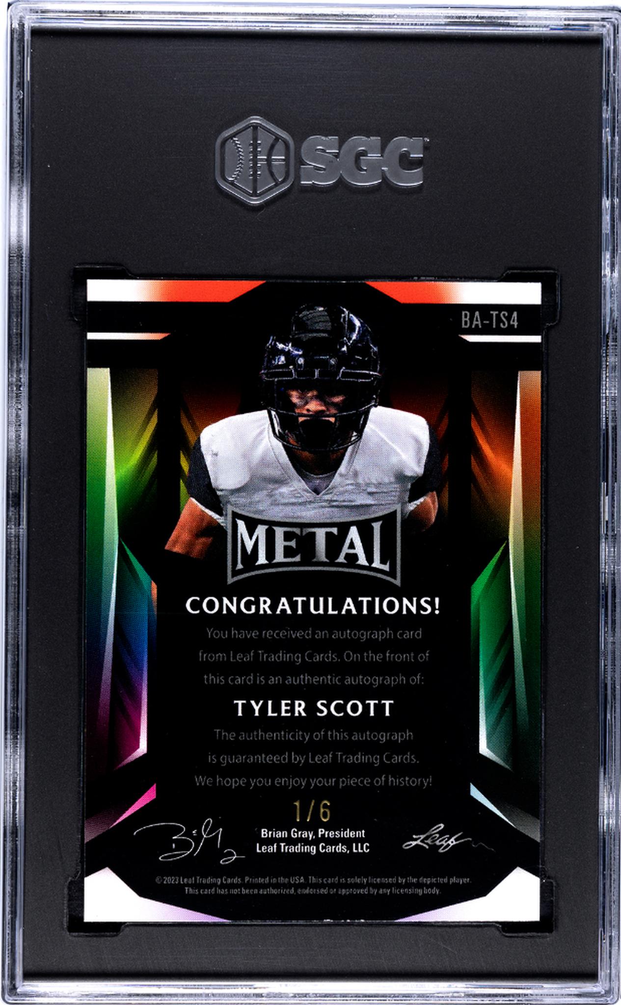 2023 Leaf Metal #BA-TS4 Tyler Scott /6 SGC 9.5