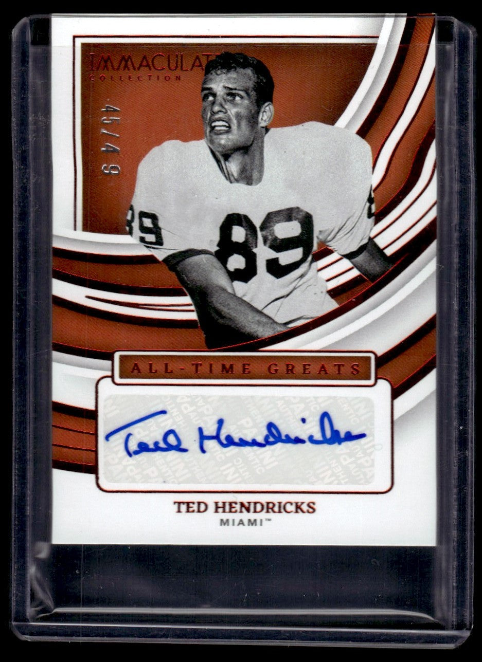 2022 Panini Immaculate Collegiate - All-Time Greats Signatures Ted Hendricks /49