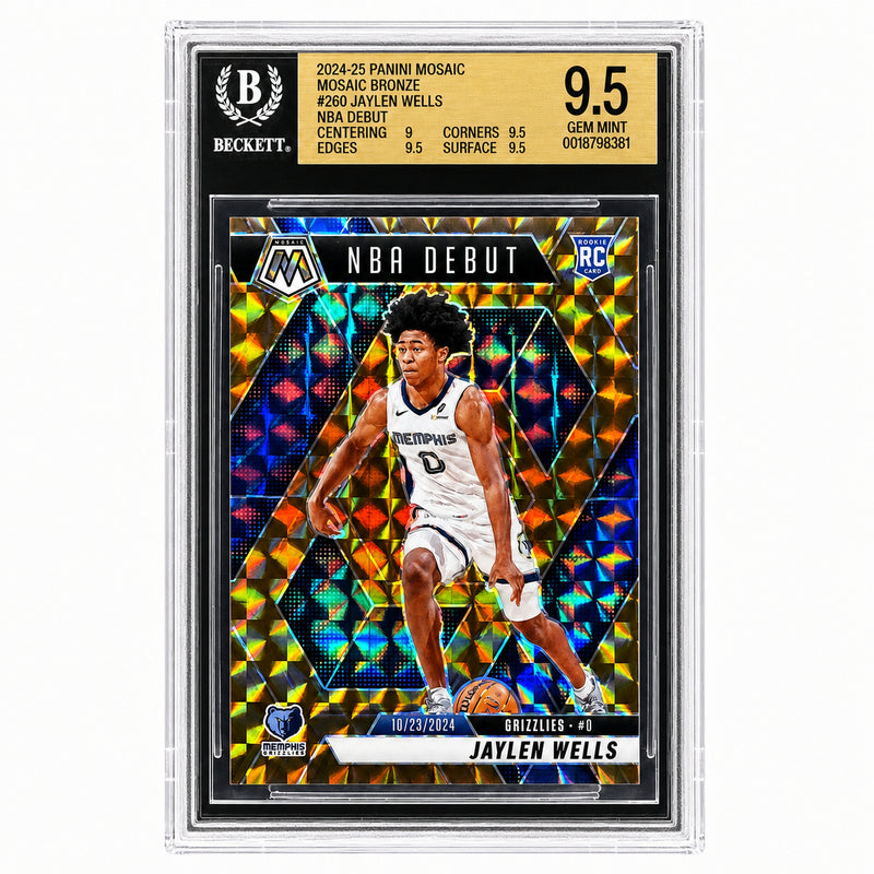 2024-25 Panini Mosaic NBA Debut Jaylen Wells #260 /75 BGS 9.5