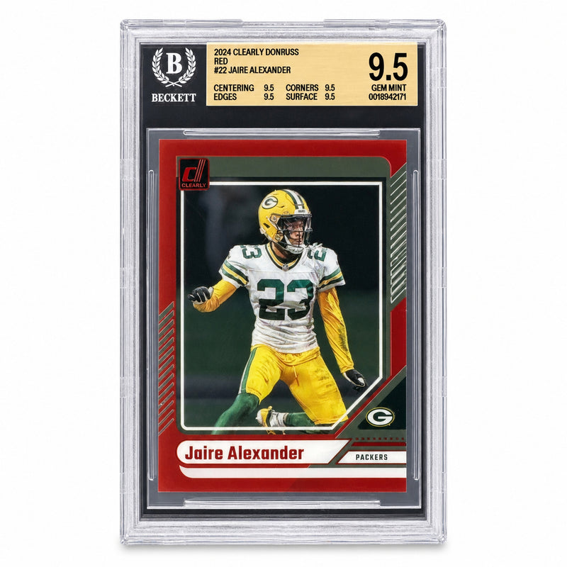 2024 Panini Clearly Donruss Jaire Alexander #22 Red /99 Packers BGS 9.5