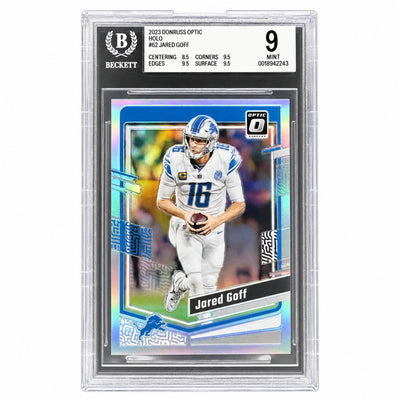2023 Donruss Optic Jared Goff #62 Holo Beckett 9