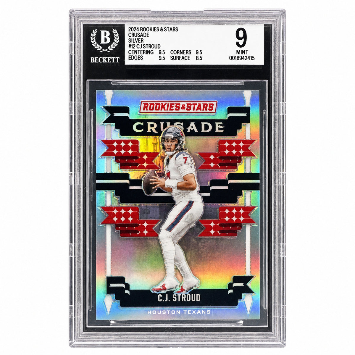 2024 Panini Rookies & Stars C.J. Stroud #C-CSD Crusade Silver Texans BGS 9