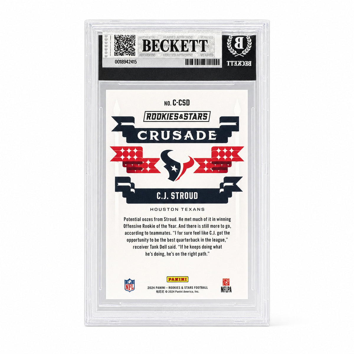 2024 Panini Rookies & Stars C.J. Stroud #C-CSD Crusade Silver Texans BGS 9