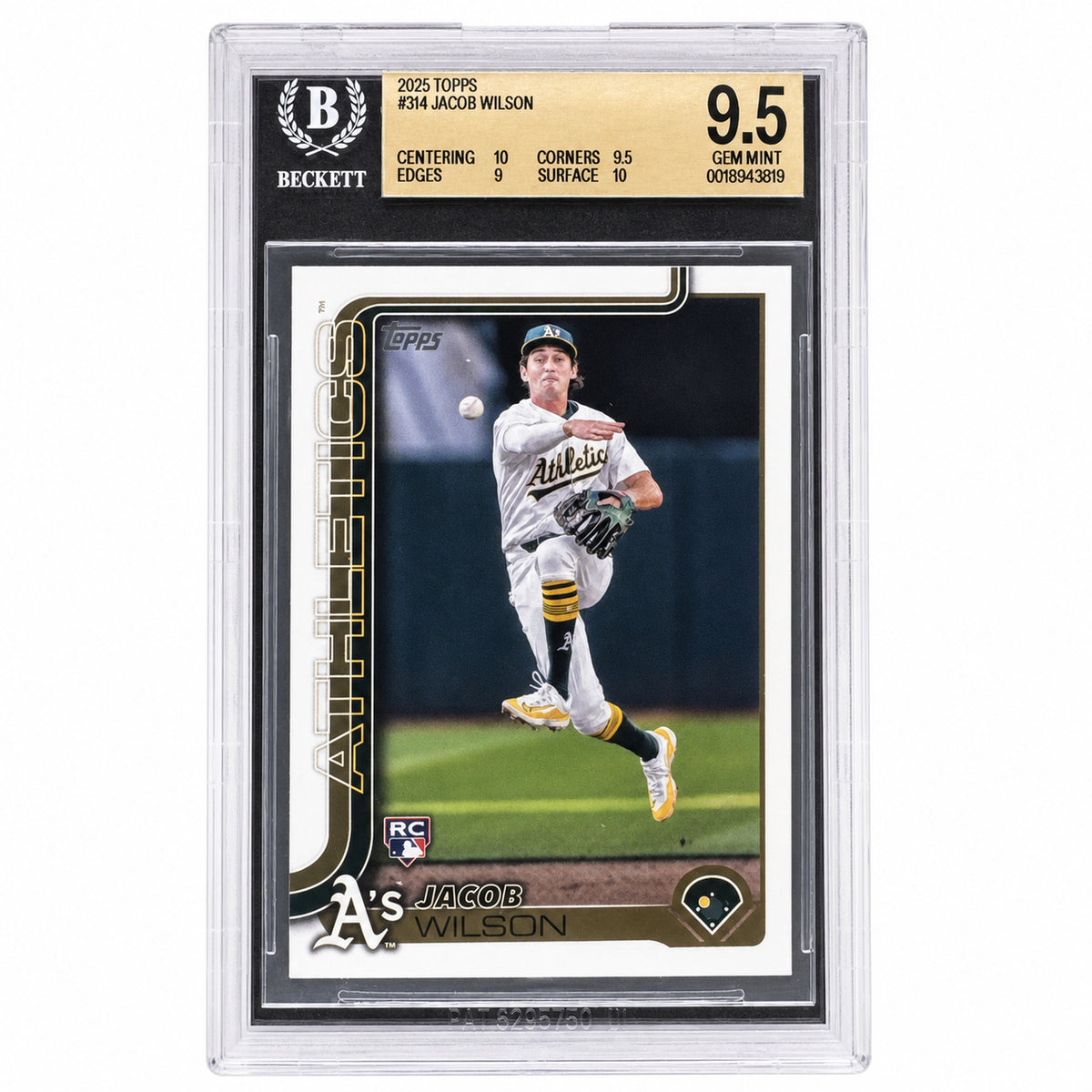 2025 Topps Series 1 Jacob Wilson #314 RC Athletics BGS 9.5