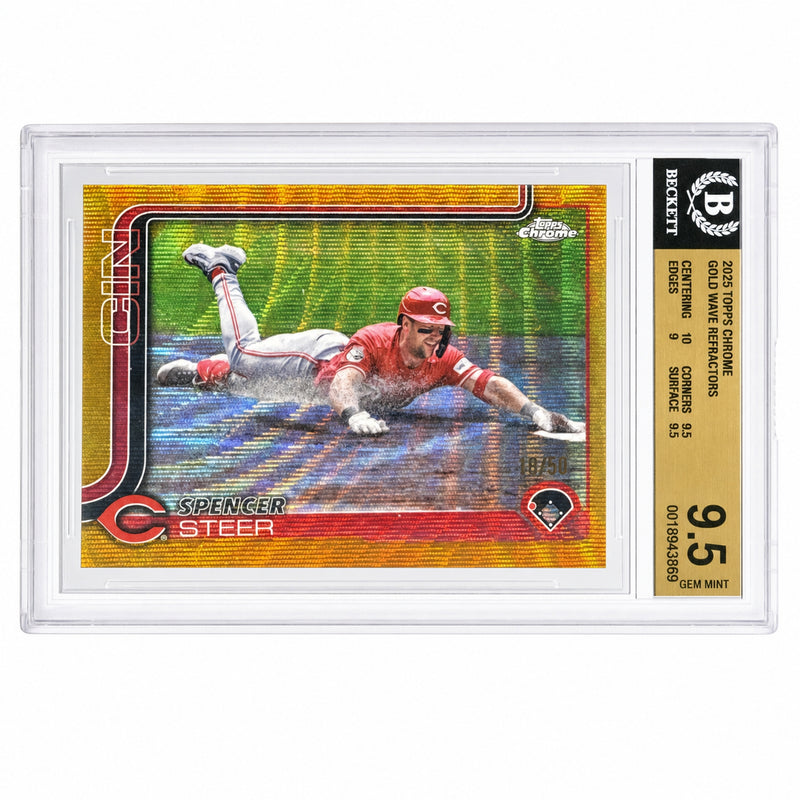 2025 Topps Chrome Spencer Steer #174 Gold Wave Refractors /50 BGS 9.5