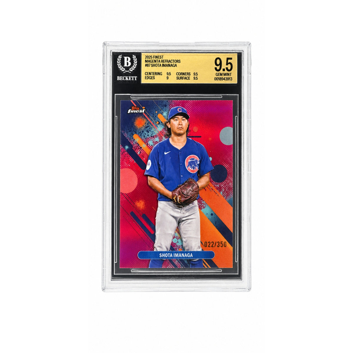 2025 Topps Finest Magenta Refractors #87 Shota Imanaga /350 BGS 9.5