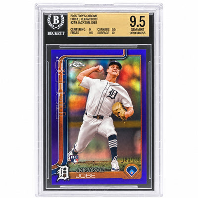 2025 Topps Chrome Jackson Jobe #249 Purple Refractors /250 BGS 9.5
