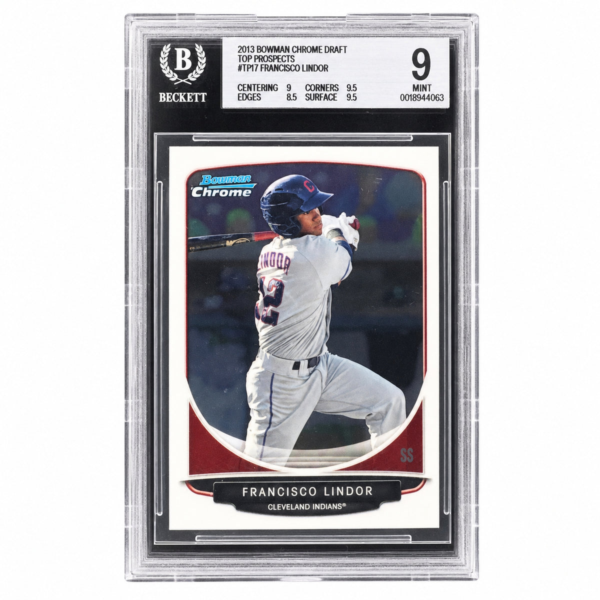 2013 Bowman Draft Picks & Prospects Francisco Lindor #TP-17 Chrome Top BGS 9