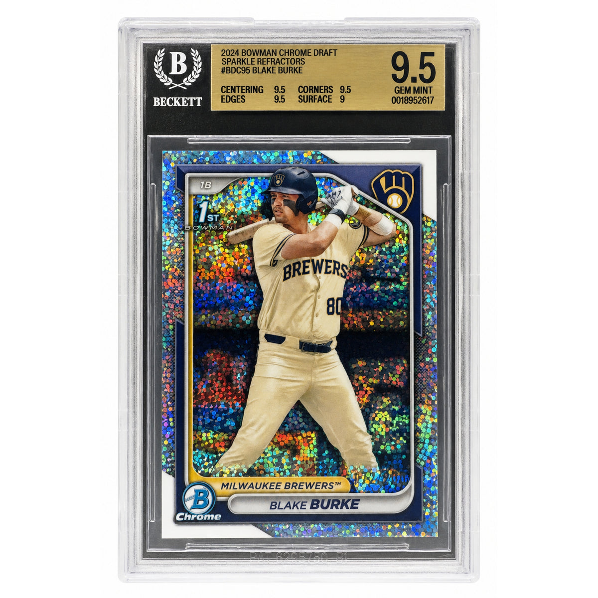 2024 Bowman Draft Blake Burke #BDC-95 Chrome Sparkles /200 1st Prospect BGS 9.5