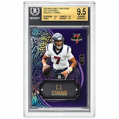 2023 Wild Card 7 Card Studs CJ Stroud Left Club Purple /6 #7CCL16 BGS 9.5
