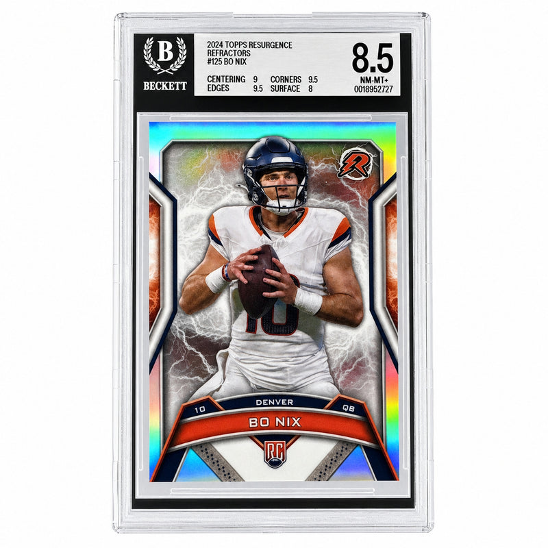 2024 Topps Resurgence Bo Nix #125 Refractor RC Broncos BGS 8.5