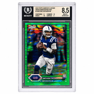 2023 Topps Composite Chrome Anthony Richardson #3 Green Sonar Refractors /199 BGS 8.5
