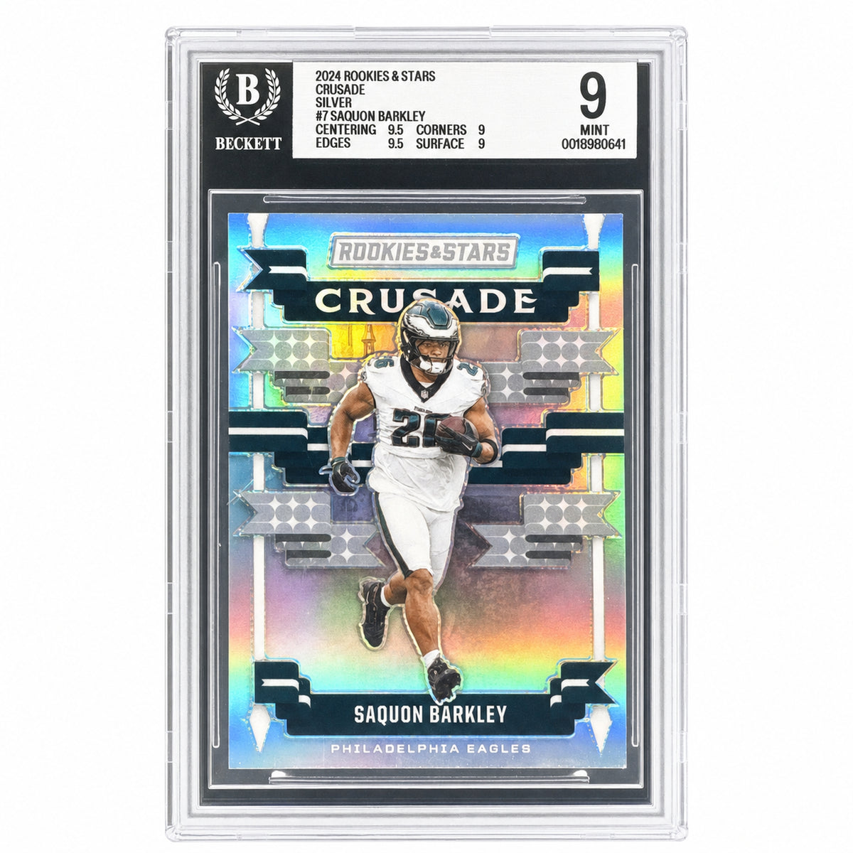 2024 Panini Rookies & Stars Saquon Barkley #C-SBY Crusade Silver Eagles BGS 9
