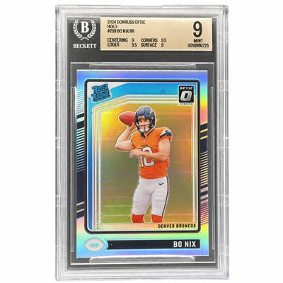 2024 Donruss Optic Bo Nix #209 Rated Rookie Holo BGS 9
