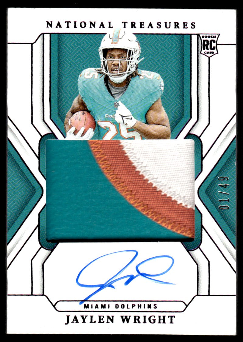 2024 Panini National Treasures Jaylen Wright #189 RC RPA 01/49