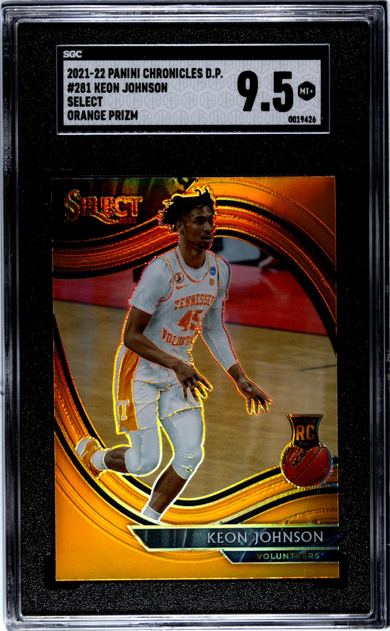 2021-22 Panini Chronicles Draft Picks #281 Keon Johnson Select Orange Prizm SGC 9.5