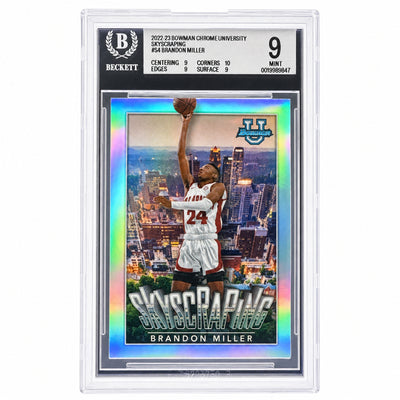 2022-23 Bowman Chrome Skyscraping Brandon Miller #S4 Beckett 9