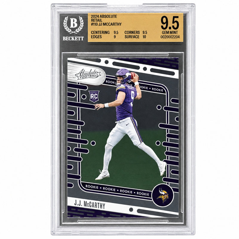 2024 Panini Absolute J.J. McCarthy #110 Rookies RC Vikings BGS 9.5
