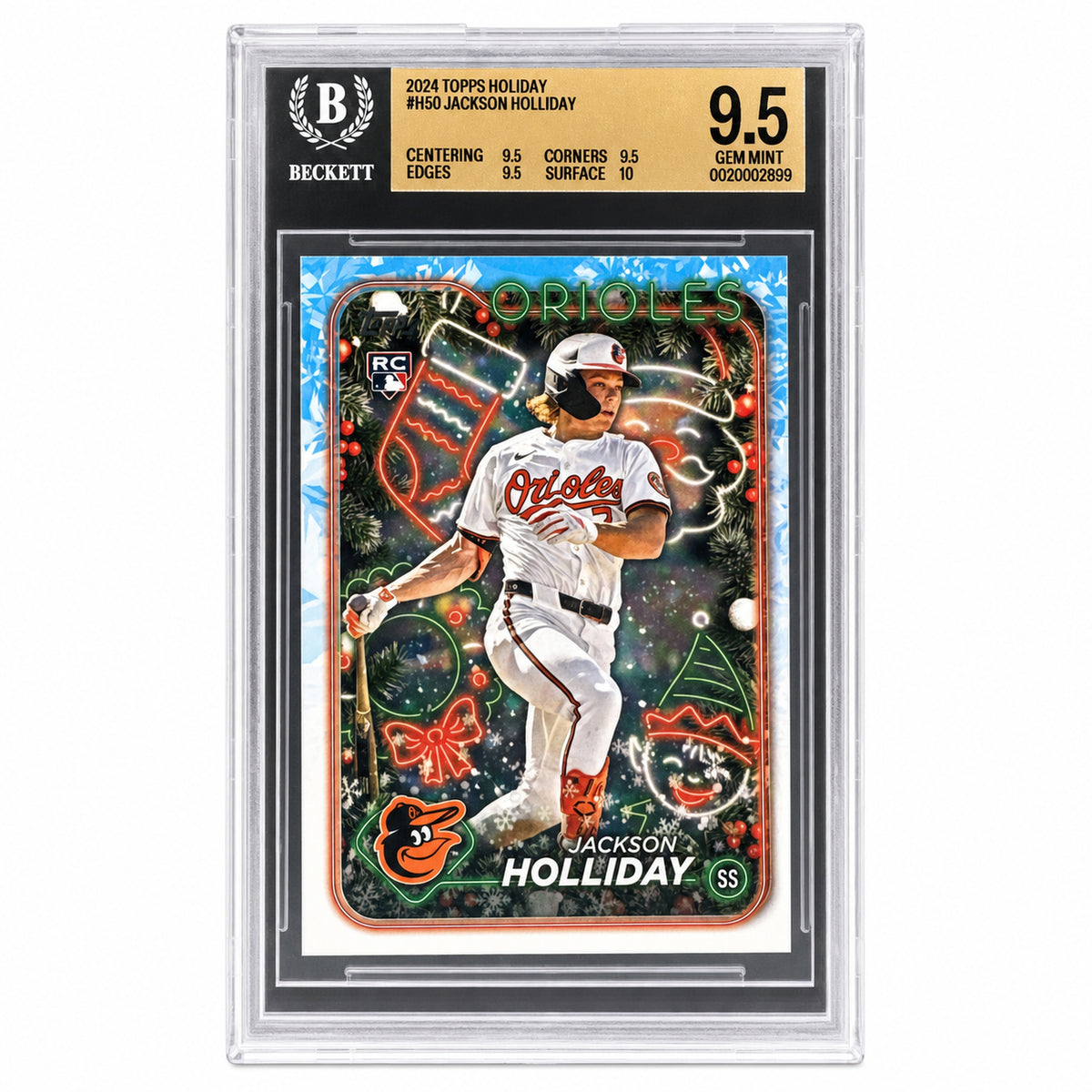 2024 Topps Holiday Jackson Holliday #H50 RC Orioles BGS 9.5