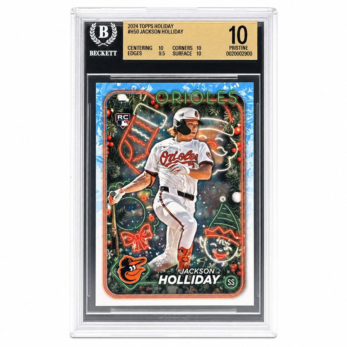 2024 Topps Holiday Jackson Holliday #H50 RC Orioles BGS 10