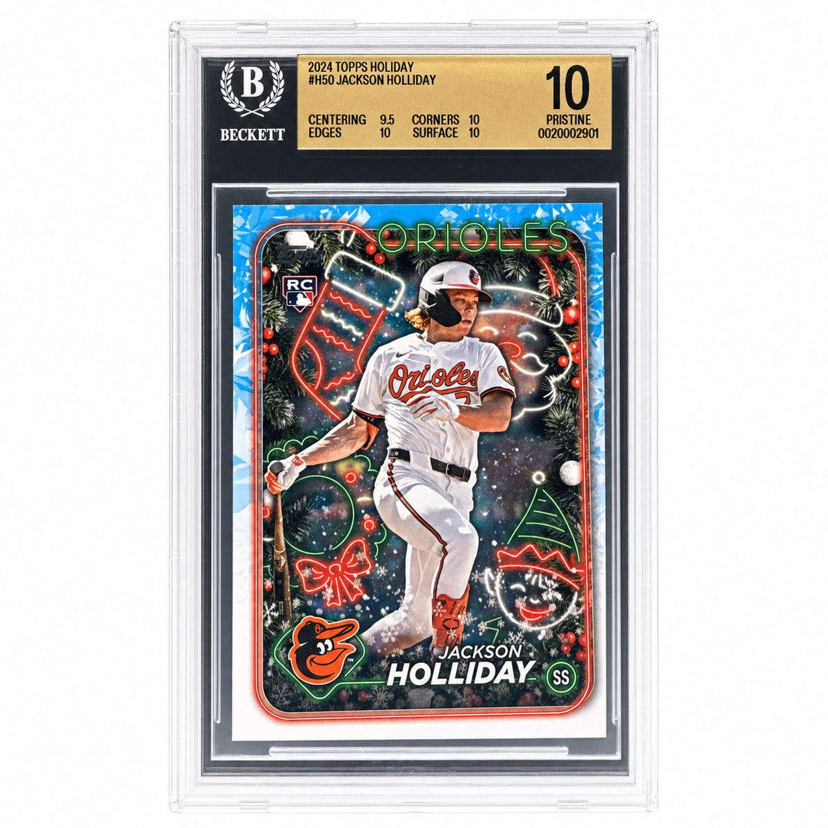 2024 Topps Holiday Jackson Holliday #H50 RC Orioles BGS 10