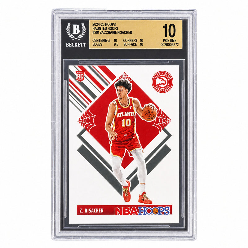 2024-25 NBA Hoops Haunted Hoops Zaccharie Risacher #291 Beckett 10