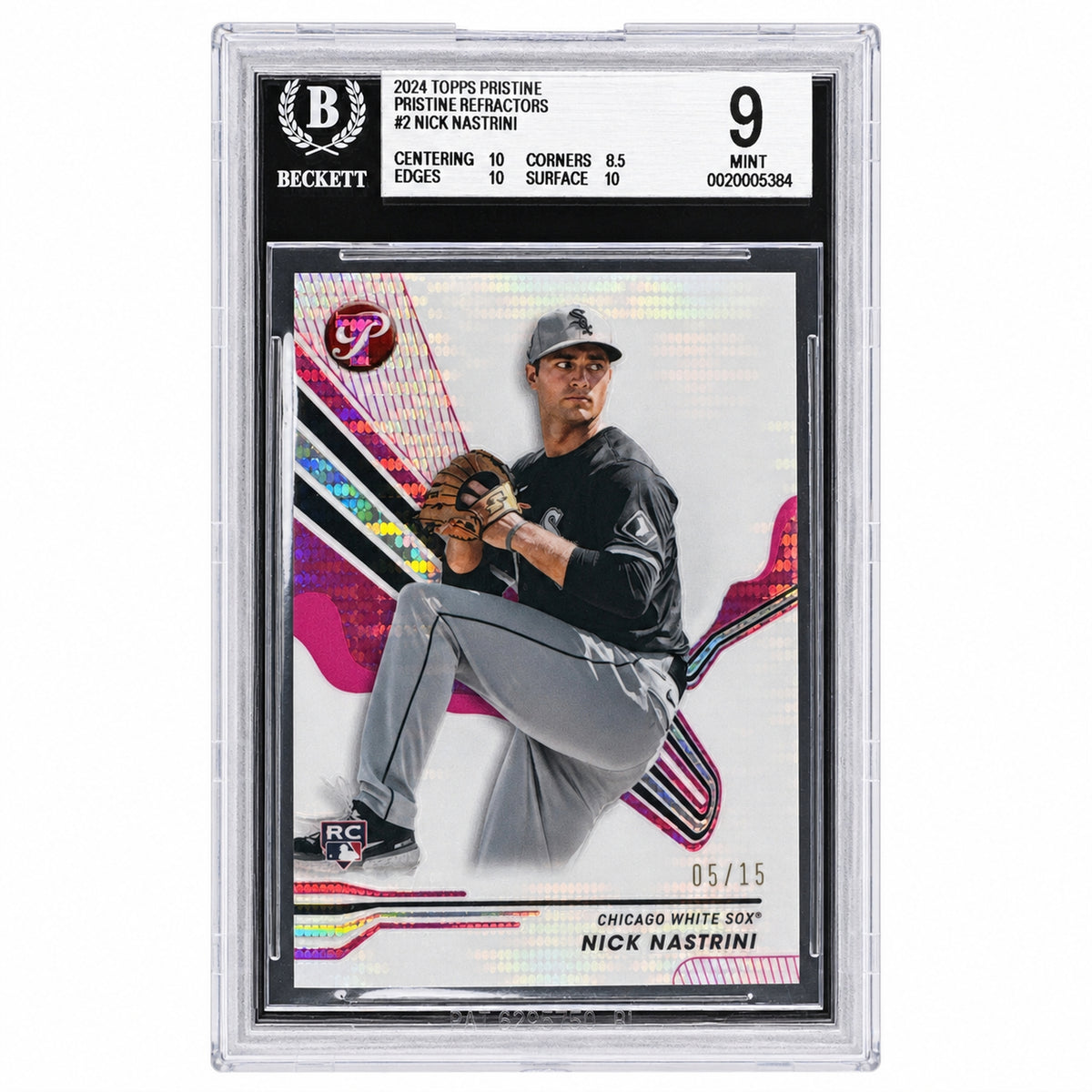 2024 Topps Pristine Refractors #2 Nick Nastrini /15 BGS 9
