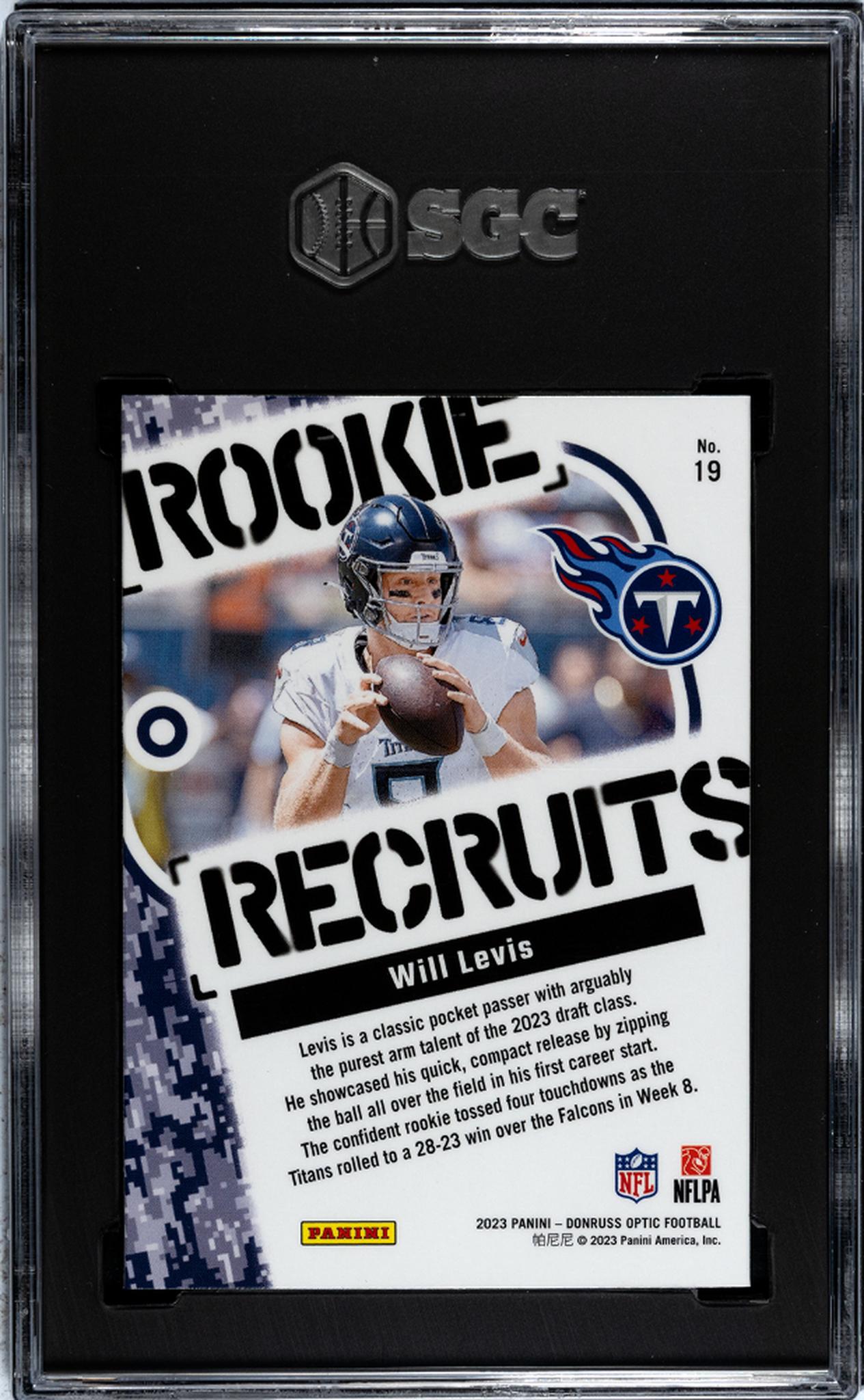 2023 Panini Donruss Optic #19 Will Levis Rookie SGC 9.5