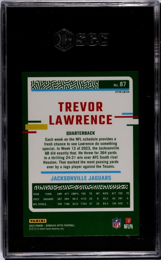 2023 Donruss Optic #87 Trevor Lawrence Stars Prizm SGC 10