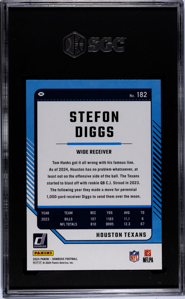 2024 Donruss #182 Stefon Diggs Green Press Proof SGC 9