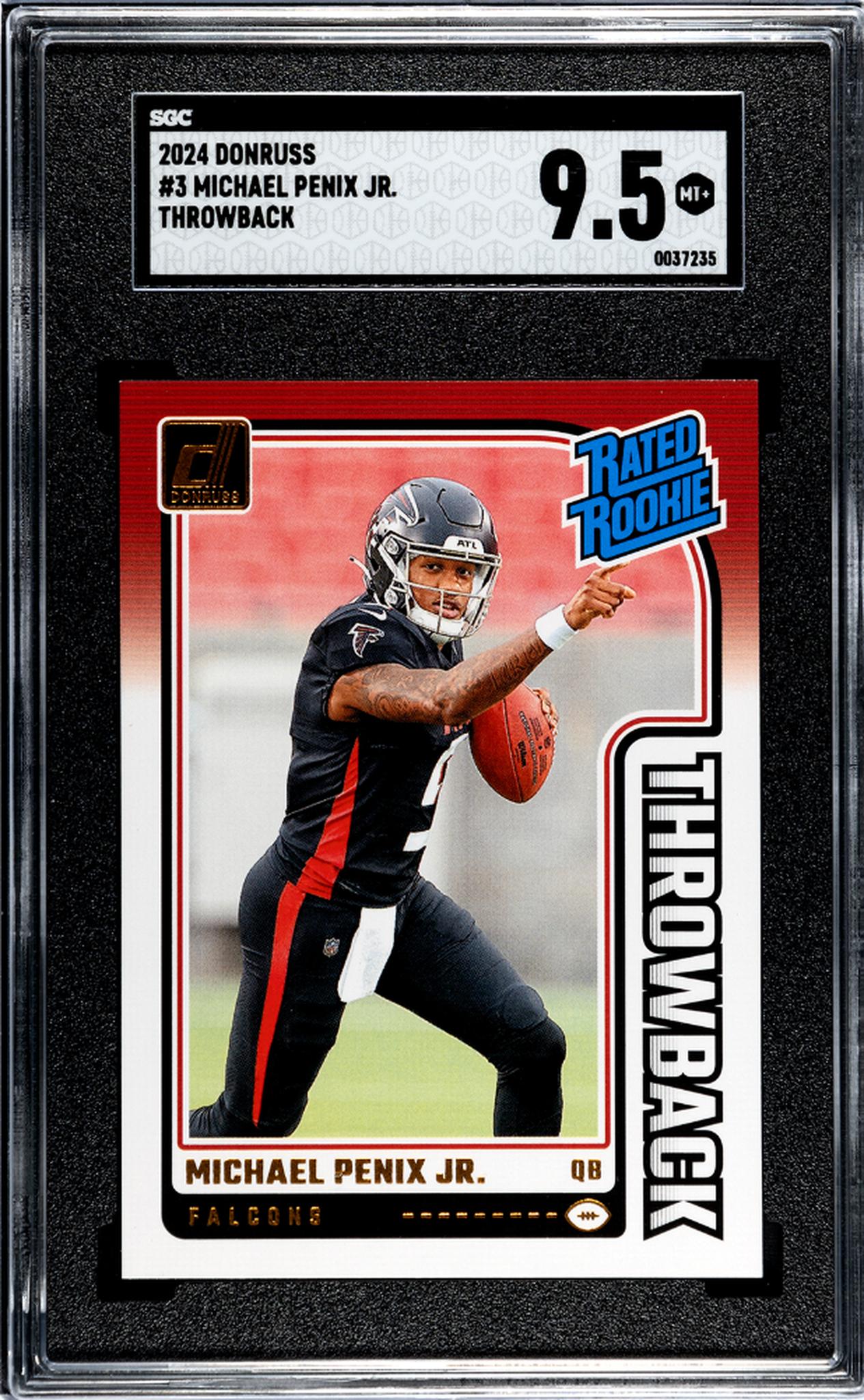 2024 Donruss #3 Michael Penix Jr. Throwback SGC 9.5