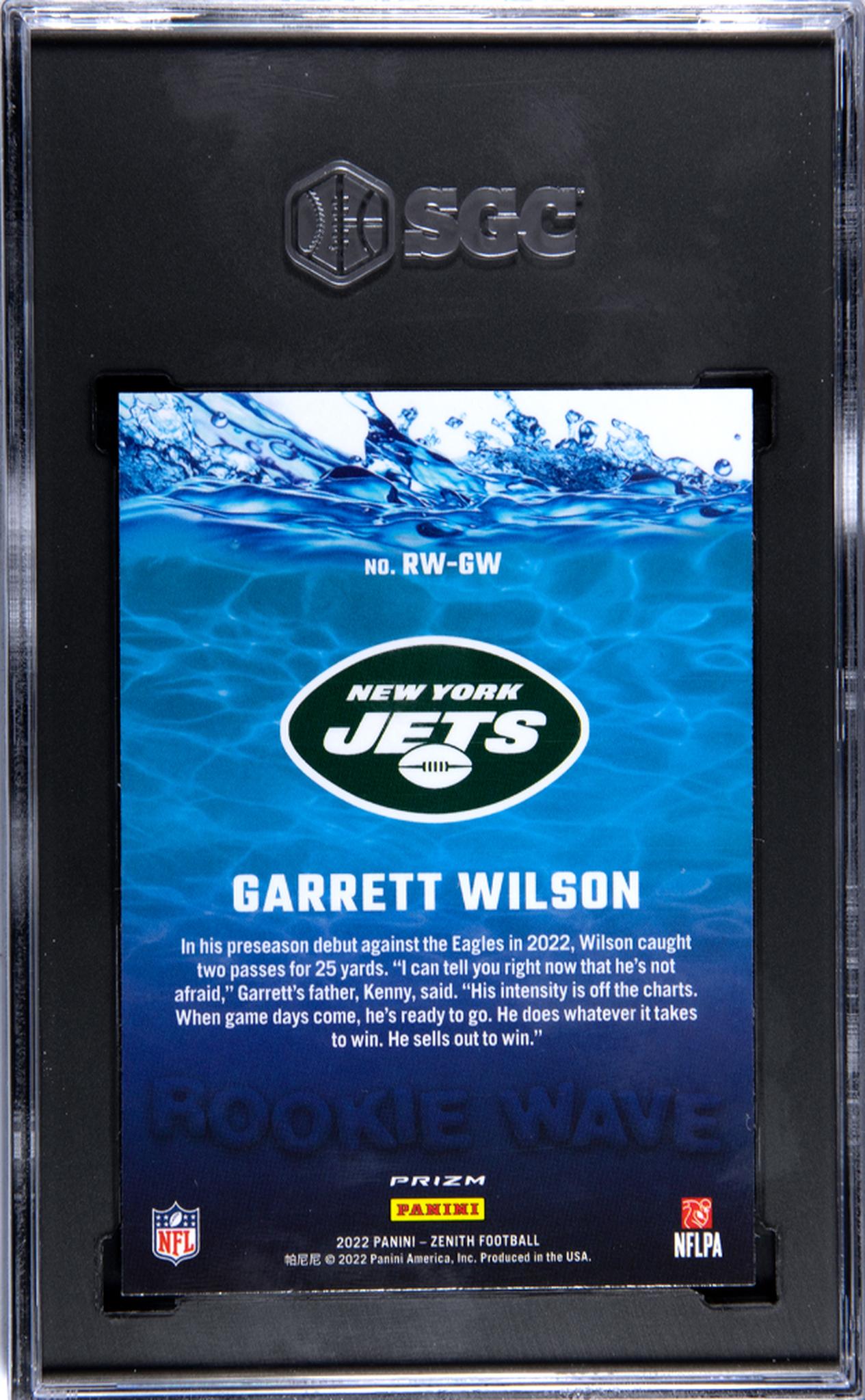 2022 Panini Zenith #RW-GW Garrett Wilson Silver Rookie SGC 9.5