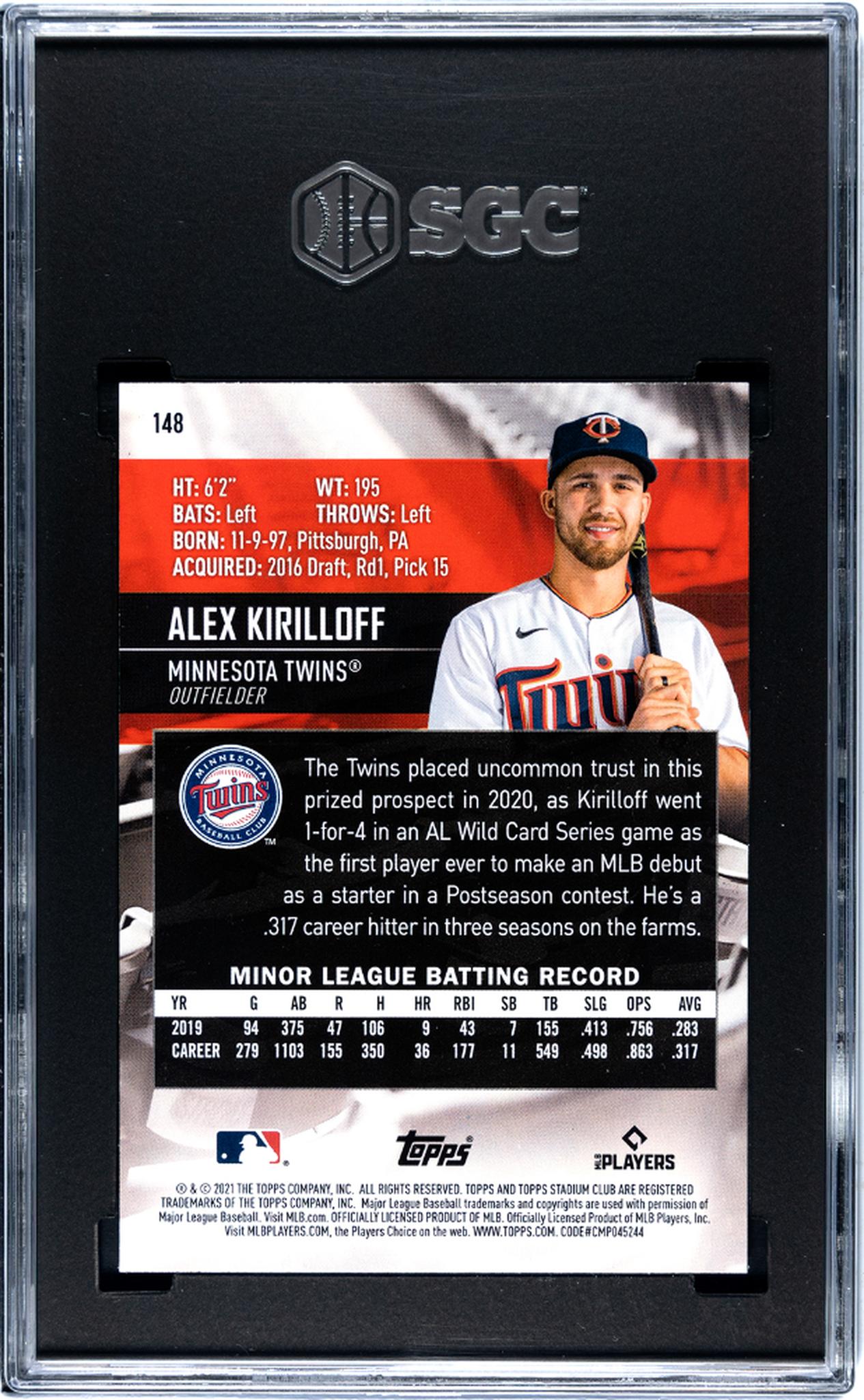2021 Topps Stadium Club #148 Alex Kirilloff Showtime SGC 9