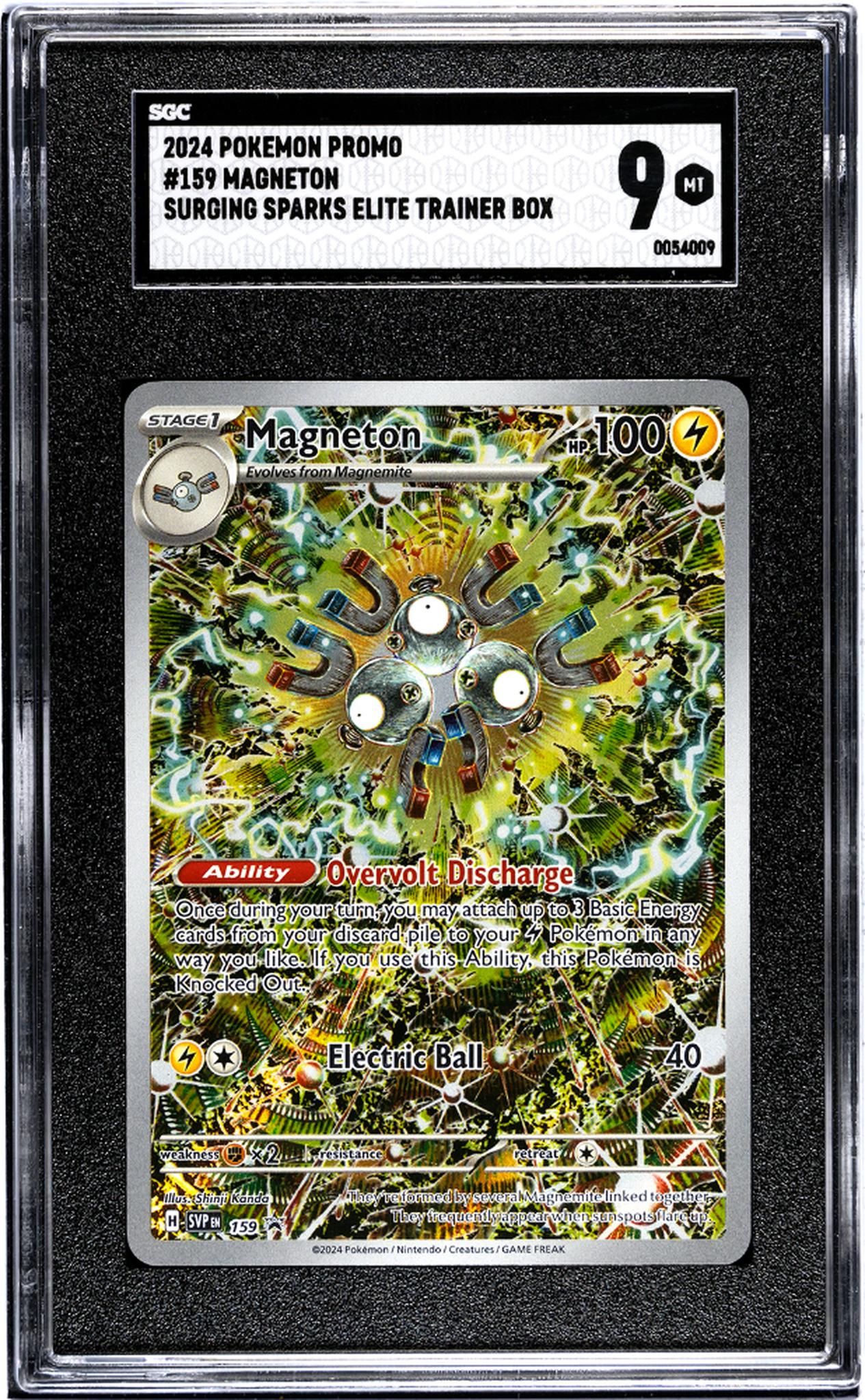 2024 Pokemon #159 Magneton Surging Sparks Elite Trainer Box SGC 9