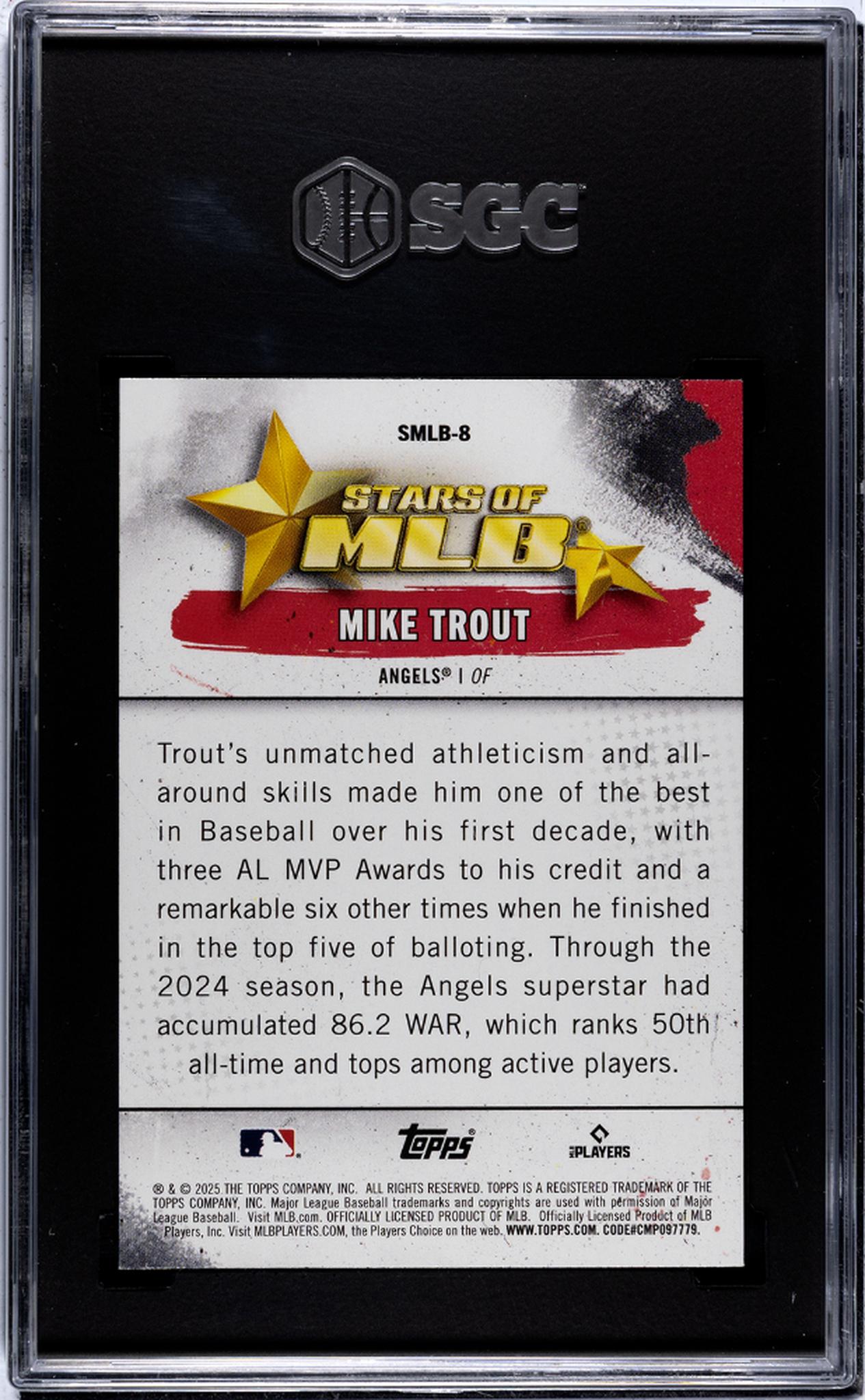 2025 Topps #SMLB-8 Mike Trout Stars of MLB SGC 10
