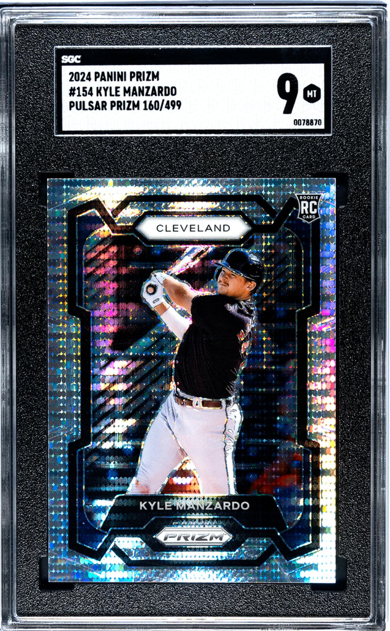 2024 Prizm #154 Kyle Manzardo Pulsar Prizm /499 SGC 9