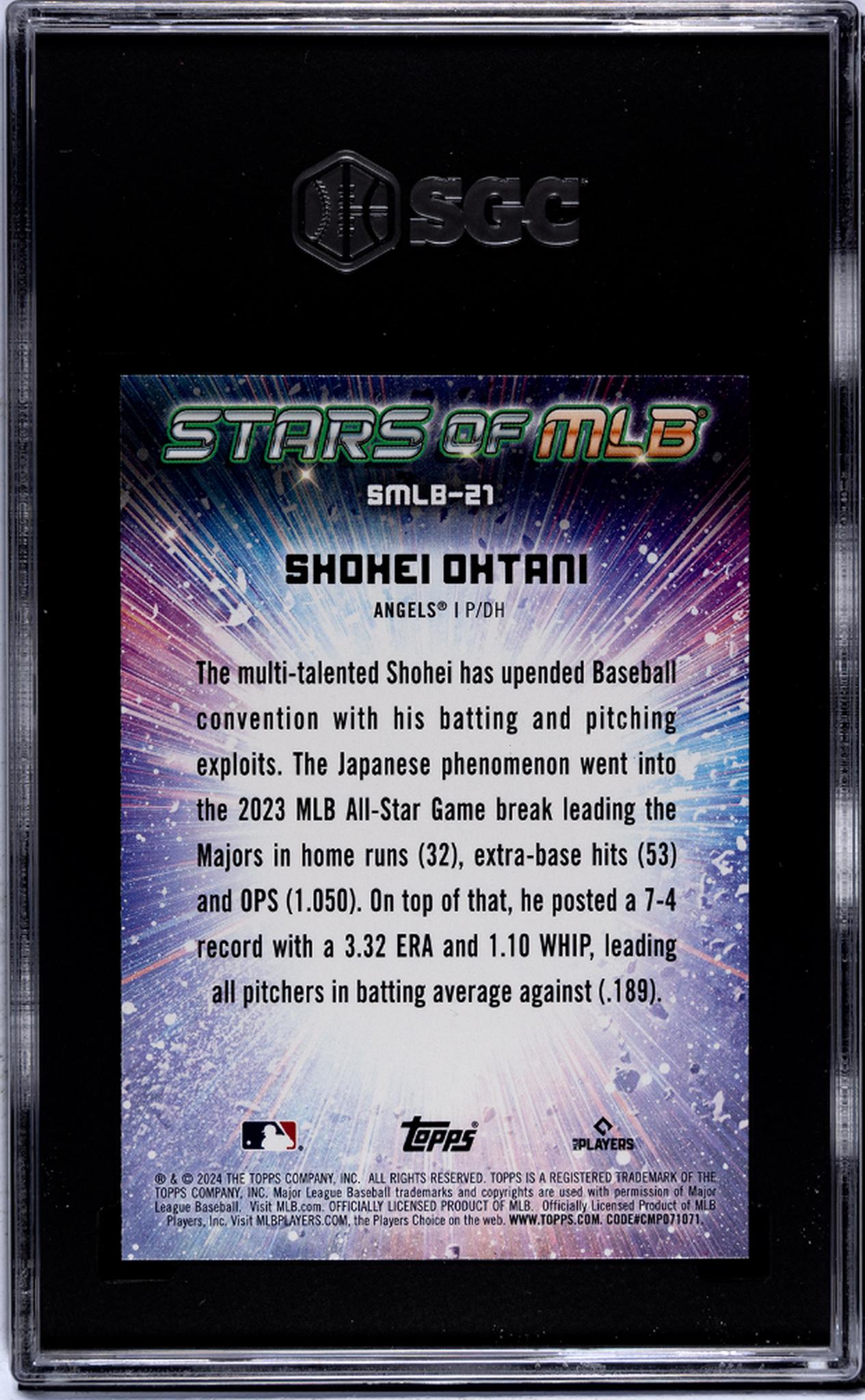 2024 Topps Series 1 Stars of MLB Shohei Ohtani #SMLB-21 SGC 10