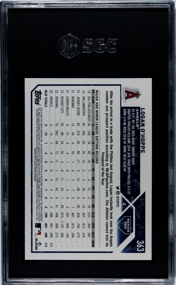 2023 Topps #363 Logan O'Hoppe /999 SGC 8