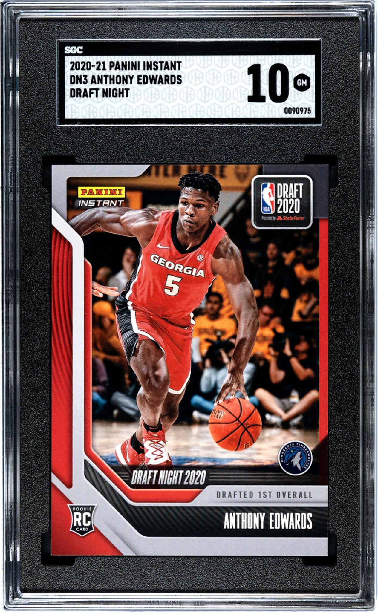 2020-21 Panini Instant Draft Night 2020 Anthony Edwards #DN3 RC /2207 SGC 10