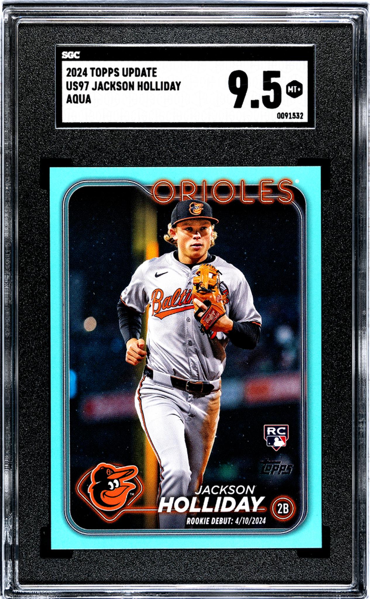 2024 Topps Update #US97 Jackson Holliday Aqua SGC 9.5