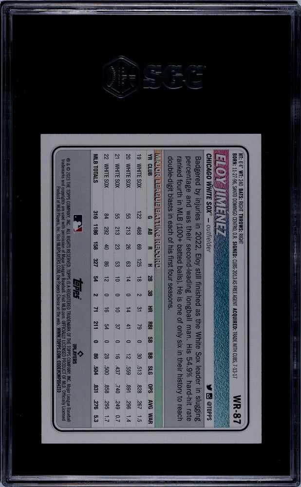 2023 Big League #WR-87 Eloy Jimenez Wrapper Redemption /199 SGC 7