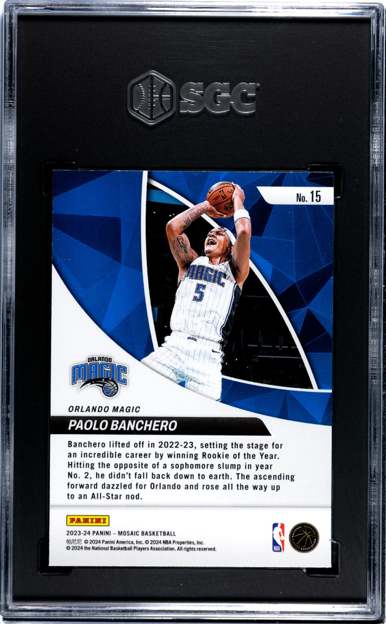 2023-24 Panini Mosaic Elevate Paolo Banchero #15 SGC 10